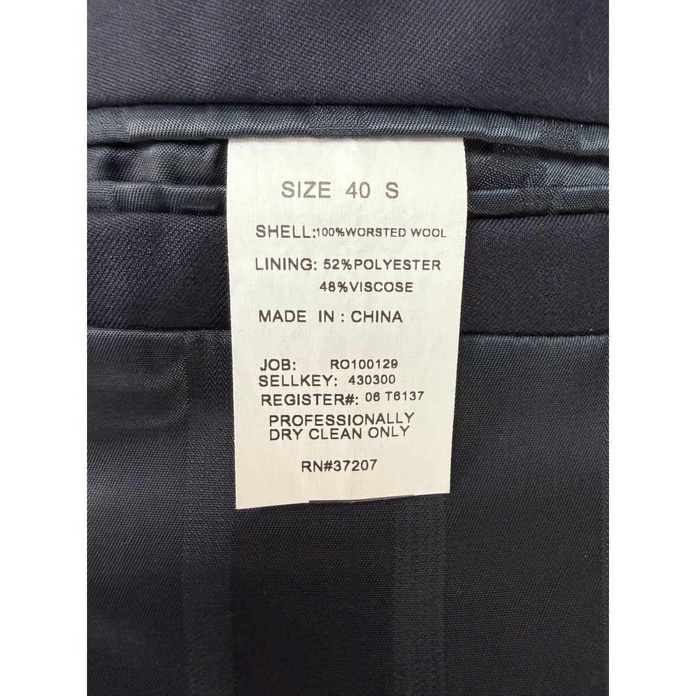 Austin Reed Mens Navy Blue 100% Worsted Wool 2-Button Blazer Gold Buttons 40S - Picture 2 of 11